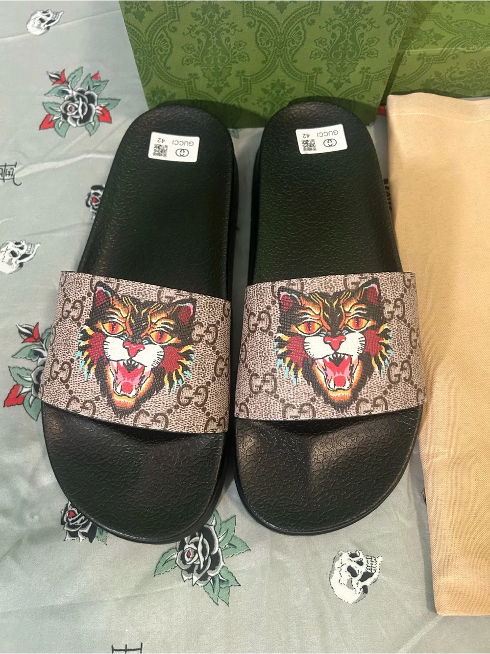 Gucci Slides with Box and Dust Bag
